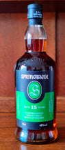 Load image into Gallery viewer, Springbank 15yr Old Single Malt Whisky 46%ABV 70cl