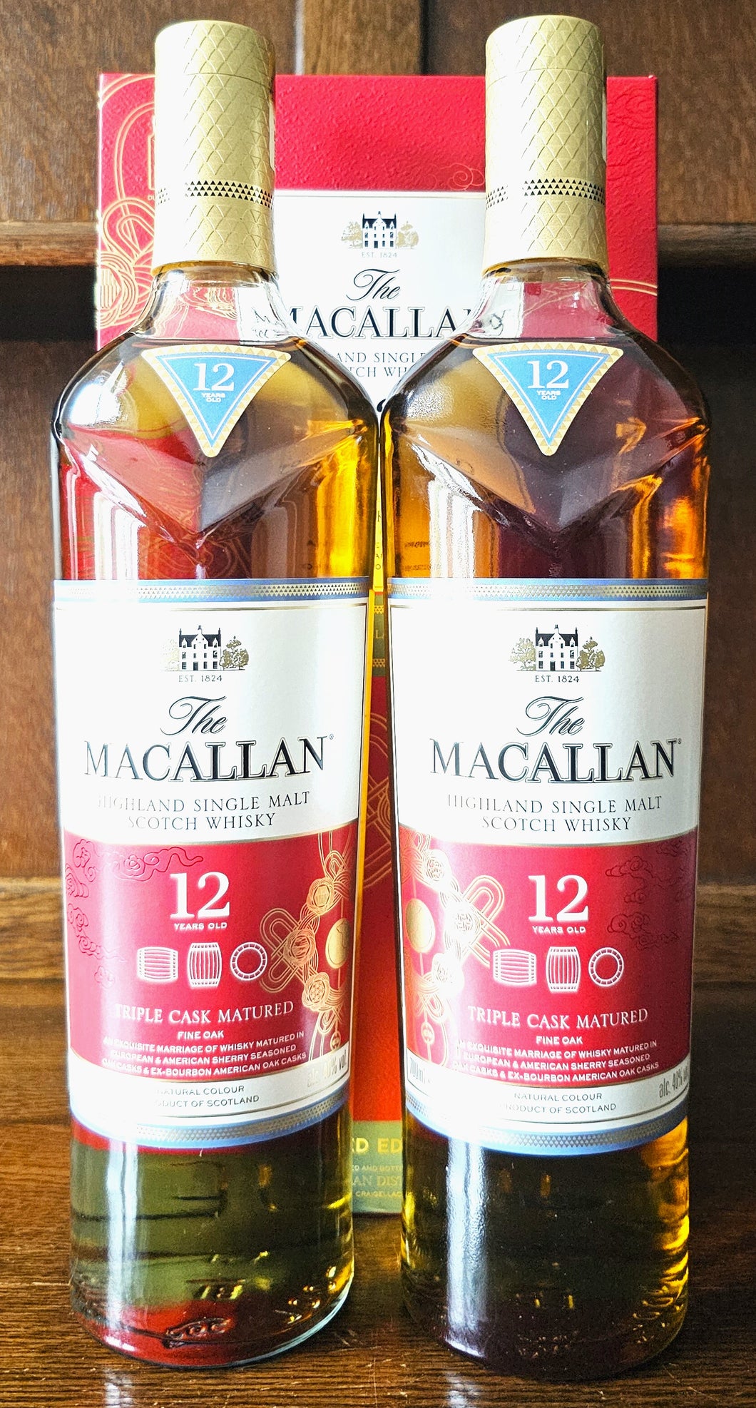 The Macallan Chinese Year of the Rat 12yr Triple Cask Single Malt Whisky 40%ABV 70cl x 2