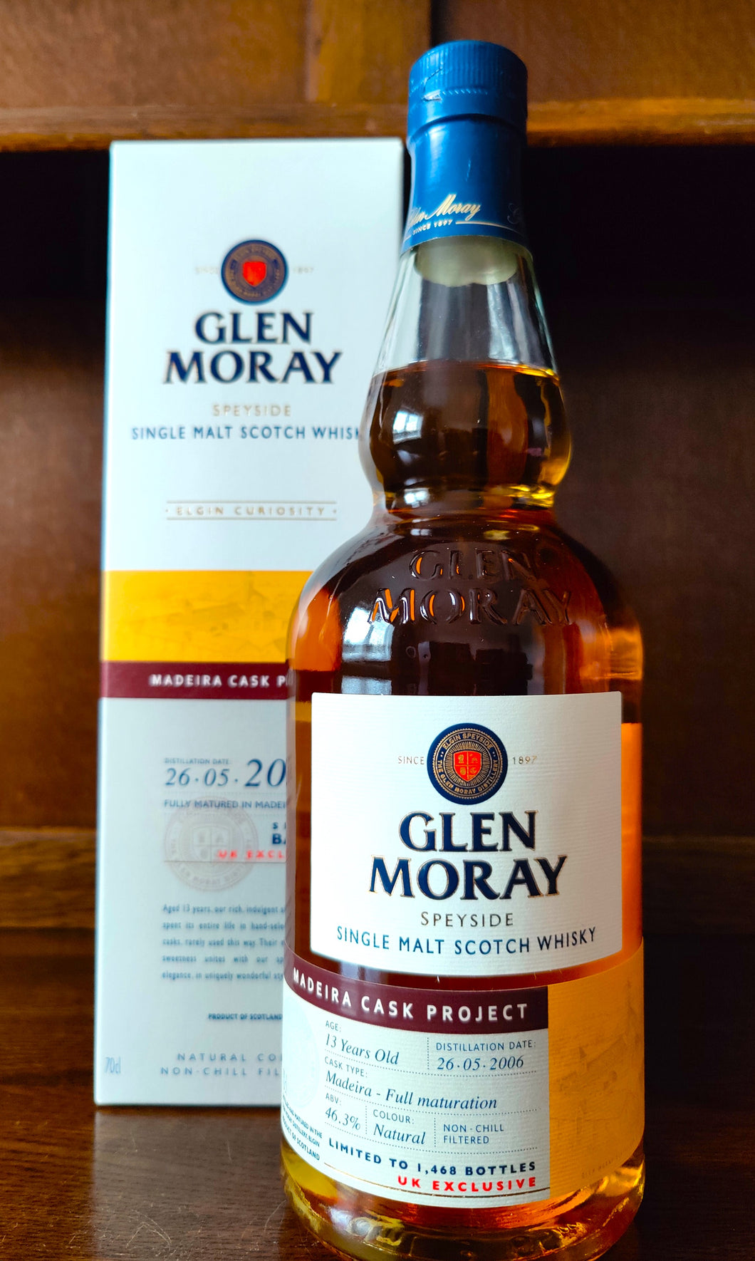 Glen Moray Maderia Cask Project 13yr Single Malt Whisky 46.3%ABV 70cl